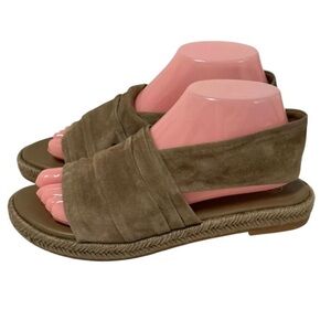 Tory Burch Women's Leather Suede Slingback Espadrille in Leccio (Olive) - Size 8
